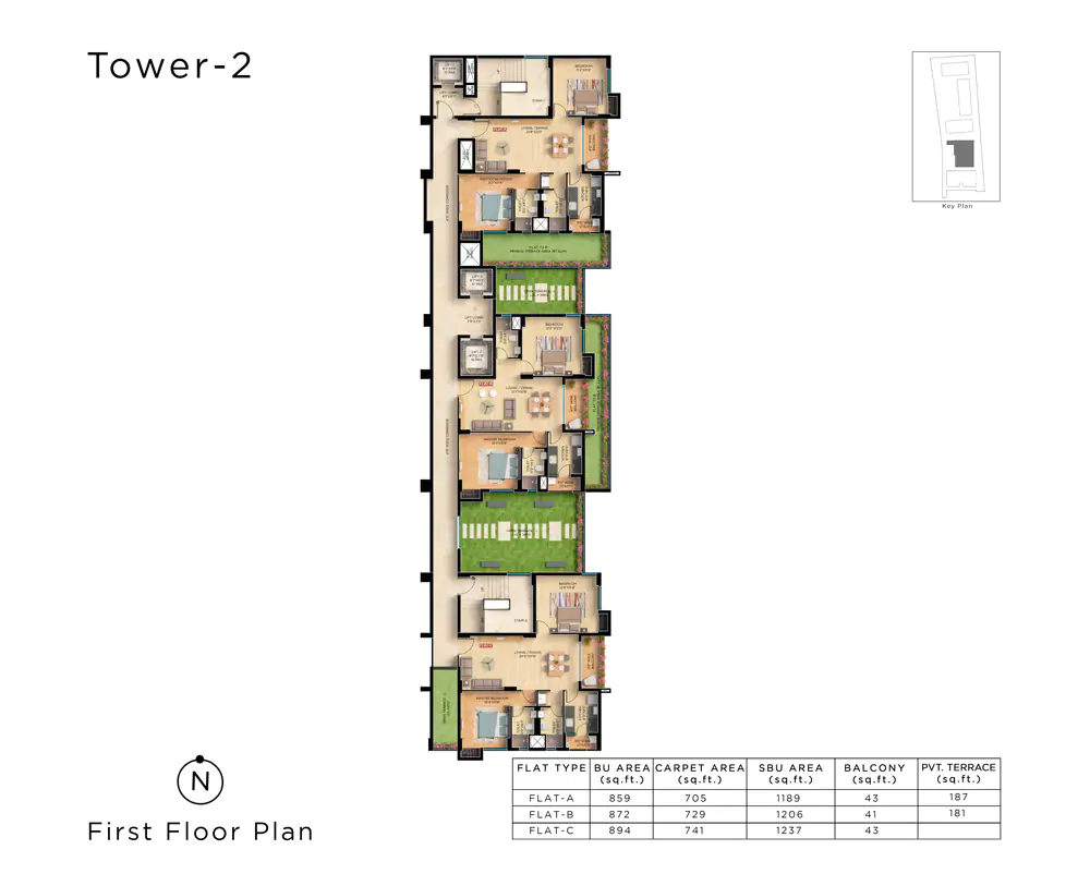 Tower 2 : 1st Floor Plan