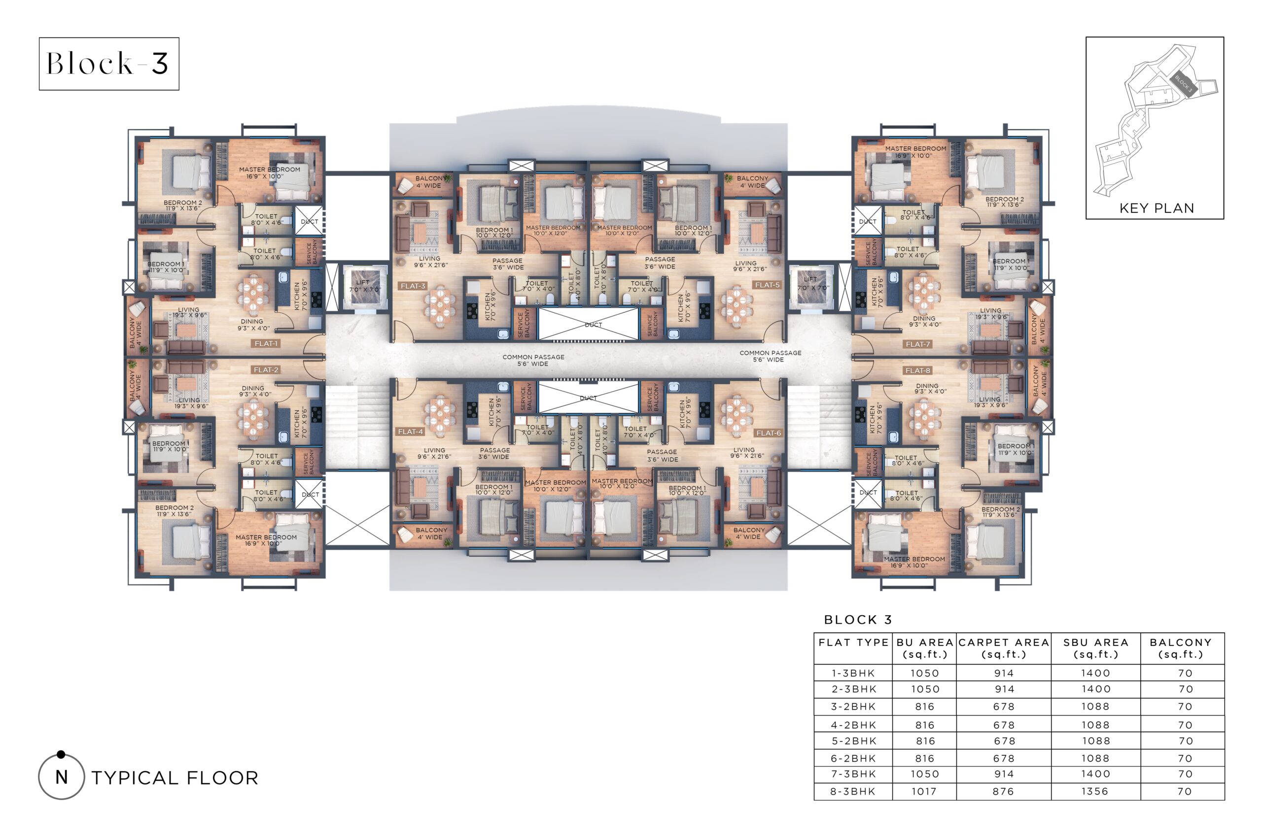 Block 3 : Typical Floor