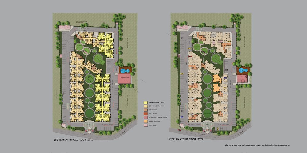 Site Plan at Stilt & Typical Floor Plan